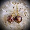 Biz chocolate earrings in real glass of murano