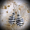 Biz silver earrings in real glass of murano