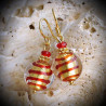 Biz red-and-gold earrings in real glass of murano