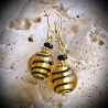 Biz gold earrings in real glass of murano