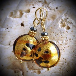Charme gold tachete ohrringe aus echten murano-glas aus venedig