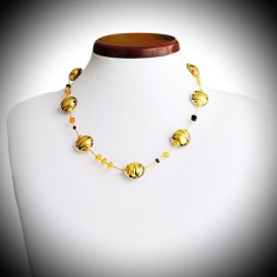 Charme-halskette gold, echten murano-glas aus venedig