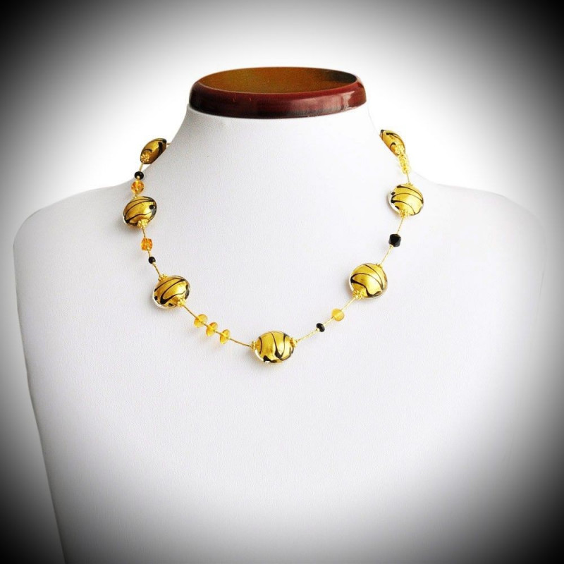 collier or en veritable verre de murano de venise collier or en veritable verre de murano de venise