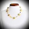 collier or en veritable verre de murano de venise