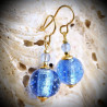 Fiji blue earrings in real glass of murano in venice