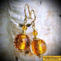 Fiji amber earrings in real glass of murano in venice