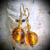 Fiji amber earrings in real glass of murano in venice