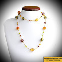 Fiji amber necklace long genuine murano glass