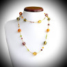 Fiji amber necklace long genuine murano glass