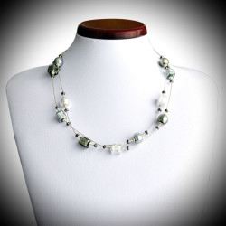 Mia argent collier en verre de murano de venise