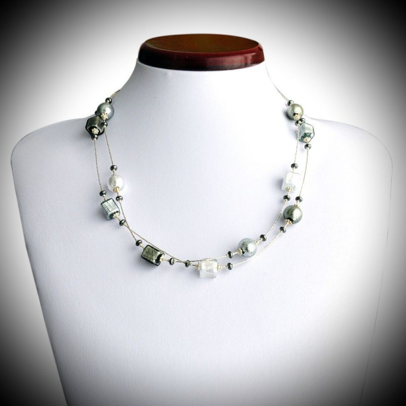 Mia argent collier en verre de murano de venise