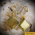 Dune gold/green earrings in real glass of murano