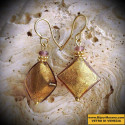 Dune gold earrings in real glass of murano