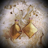 Butterfly gold earrings in real glass of murano