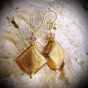 Butterfly gold earrings in real glass of murano