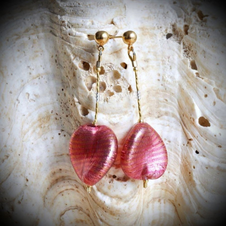 Tiamo ruby ohrringe aus echten murano-glas aus venedig