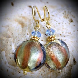 Romantic earrings in real glass of murano in venice