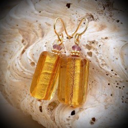 Ohrringe gold gelb im glas von murano-venedig