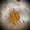 Earrings, murano glass venetian yellow gold