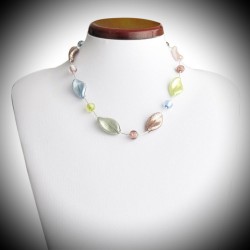 Melo necklace silver genuine murano glass
