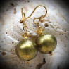 Earrings khaki genuine murano glass of venice