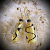 Zoe earrings black and gold genuine murano glass