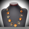 Dragonfly amber necklace genuine murano glass of venice