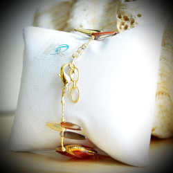 Dragonfly amber bracelet genuine murano glass of venice