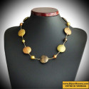 Fancy gold satin necklace in murano glass of venice