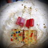 Nougatine red earrings in real glass of murano in venice