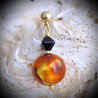 Tangier amber earrings in real glass of murano in venice