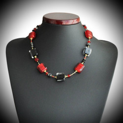 rosso e il nero collana in autentico vetro di murano
