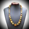 Necklace cubic gold genuine murano glass of venice