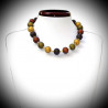 Collier marron en veritable verre de murano de venise