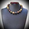 Billes satin collier en veritable verre de murano de venise