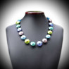 Necklace multicolor in genuine murano glass from venice