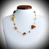 Star necklace amber gold genuine murano glass