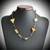 Star necklace amber gold genuine murano glass