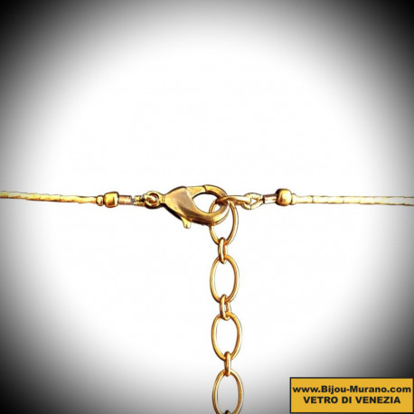 Star necklace amber gold genuine murano glass