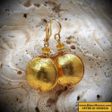 Comete gold earrings in real glass of murano in venice