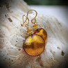 Earrings amber in genuine murano glass from venice