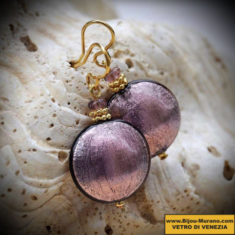 Earrings parma in genuine murano glass from venice