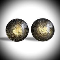 Craquele gold cufflinks in genuine murano glass from venice