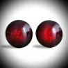 Craquele rouge boutons de manchette en veritable verre de murano de venise