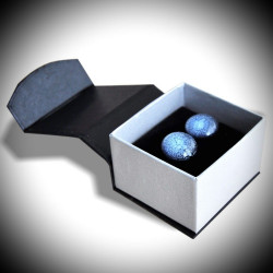 Craquele bleu boutons de manchettes en veritable verre de murano de venise