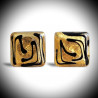 Zig-zag gold cufflinks in genuine murano glass from venice