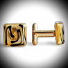 Zig-zag gold cufflinks in genuine murano glass from venice