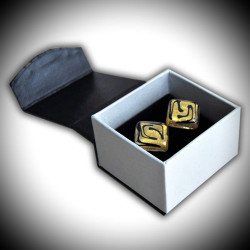 Zig-zag gold cufflinks in genuine murano glass from venice