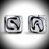 Cree silver cufflinks in genuine murano glass from venice