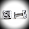 Cree silver cufflinks in genuine murano glass from venice